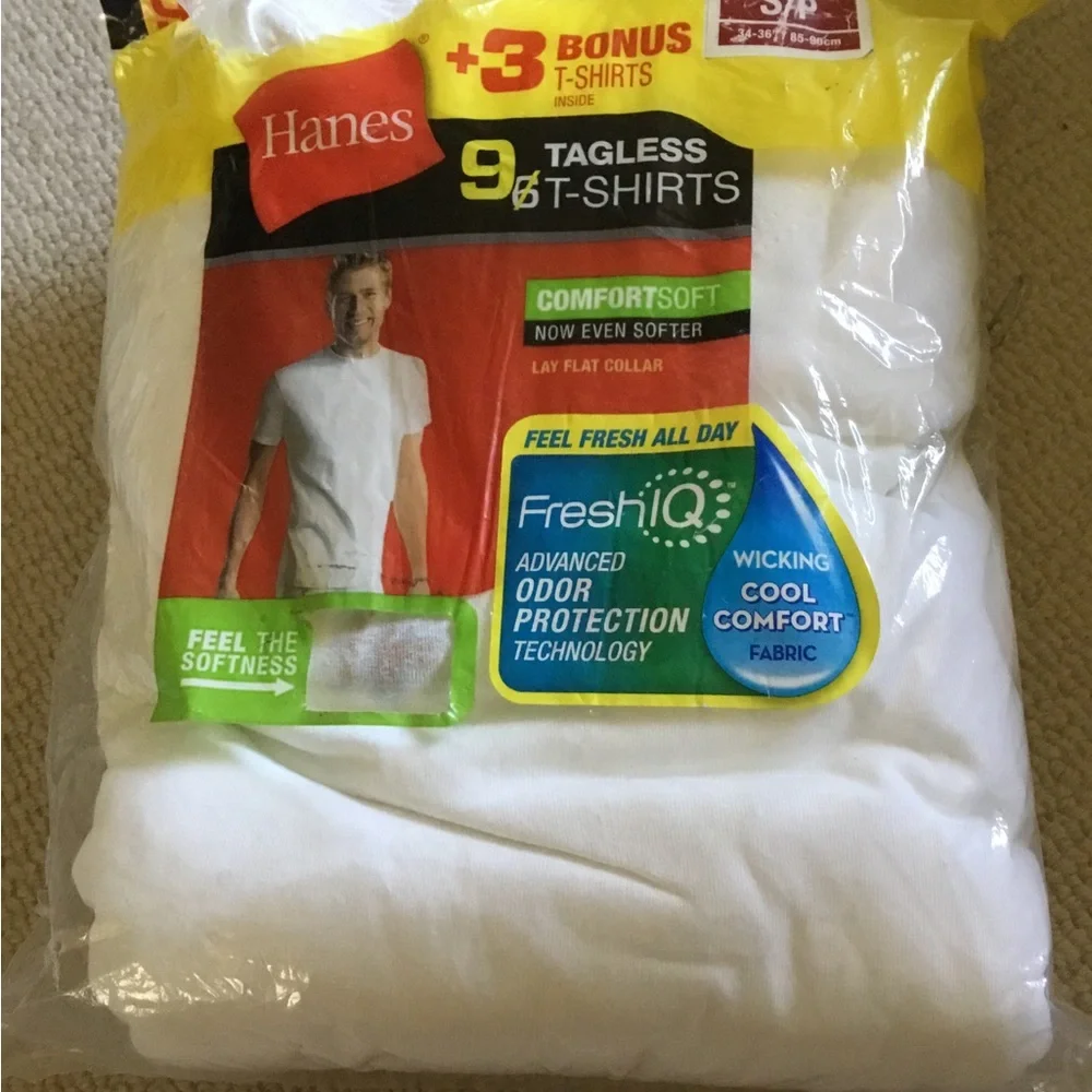 Hanes White Tagless Crew Undershirts - Pack